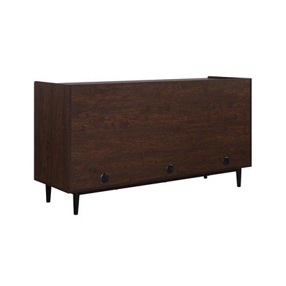 Manhattan Comfort - Duane Sideboard with 7 Adjustable Shelves in Dark Brown and Black - SB-9GLF-BK veiw 6