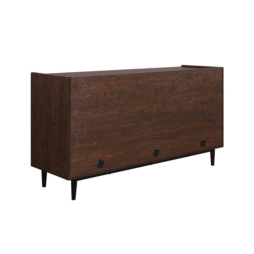 Manhattan Comfort - Duane Sideboard with 7 Adjustable Shelves in Dark Brown and Navy Blue - SB-9GLF-NB veiw 6