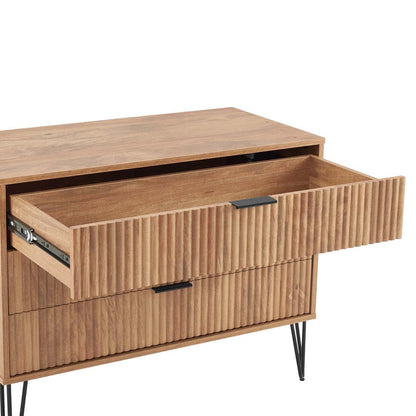 Manhattan Comfort - 2-Piece DUMBO Nightstand and Dresser with 5 Drawers in Golden Brown - 2-DB02-GB veiw 5