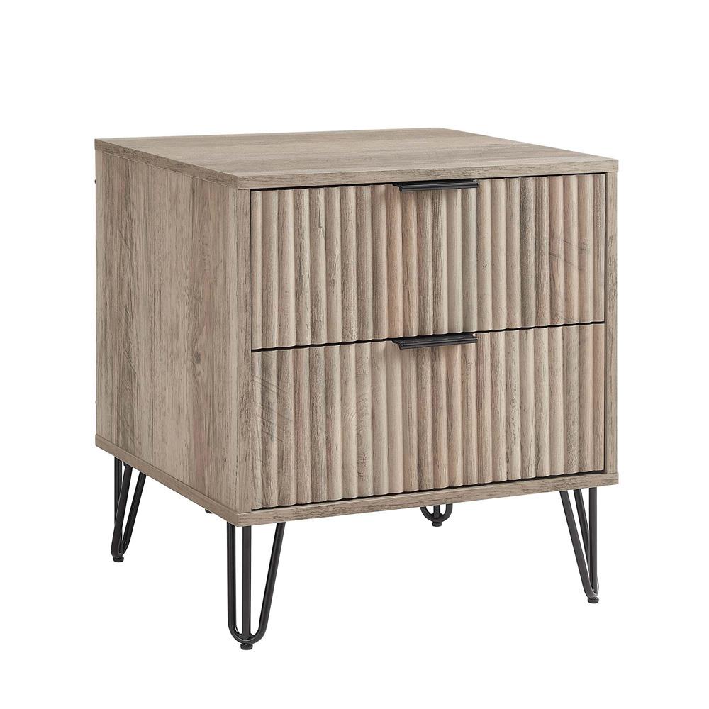 Manhattan Comfort - 2-Piece DUMBO Nightstand and Dresser with 5 Drawers in GreyRustic Grey - 2-DB02-GY veiw 4
