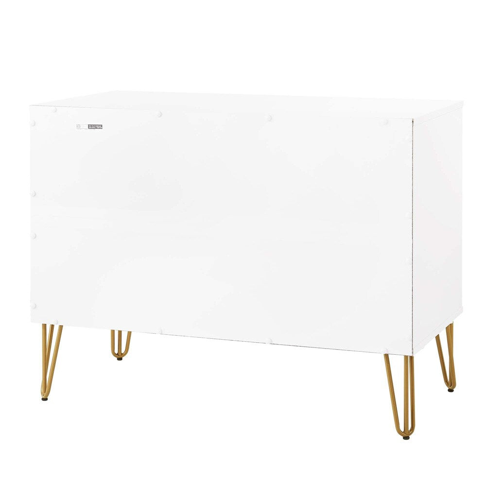 Manhattan Comfort - 2-Piece DUMBO Nightstand and Dresser with 5 Drawers in White - 2-DB02-WH veiw 7