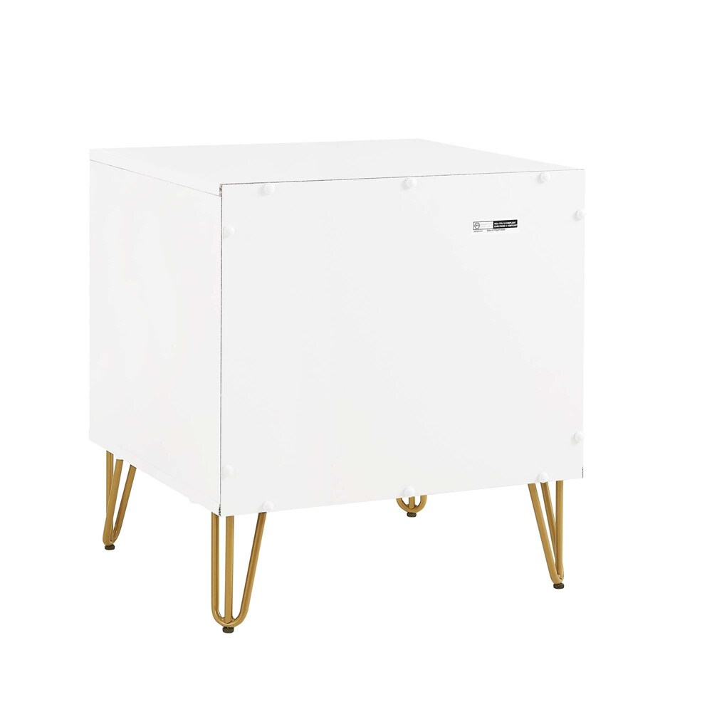 Manhattan Comfort - 2-Piece DUMBO Nightstand and Dresser with 5 Drawers in White - 2-DB02-WH veiw 8