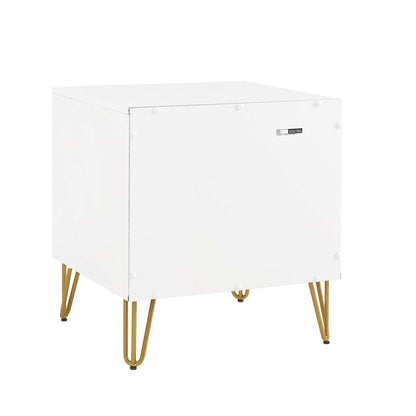 Manhattan Comfort - 2-Piece DUMBO Nightstand and Dresser with 5 Drawers in White - 2-DB02-WH veiw 8