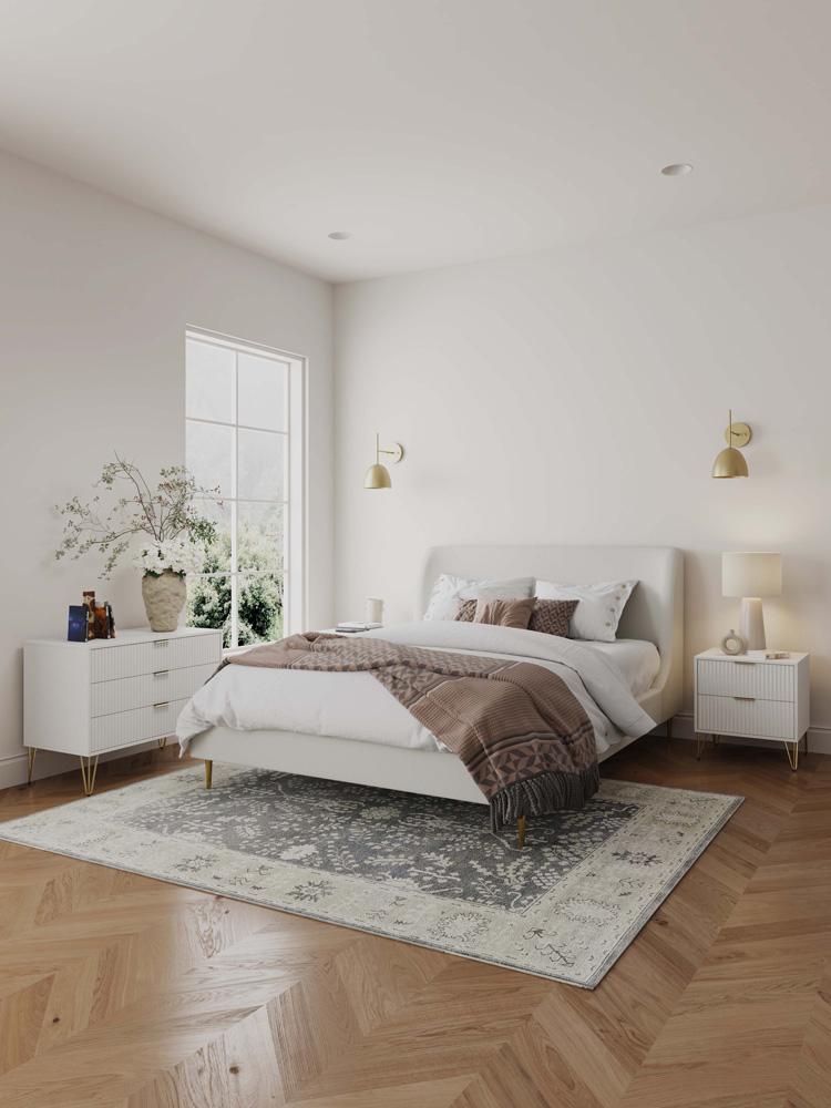 Manhattan Comfort - 2-Piece DUMBO Nightstand and Dresser with 5 Drawers in White - 2-DB02-WH veiw 10