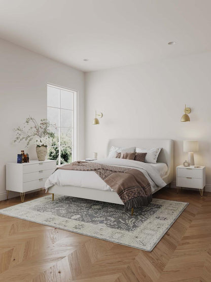 Manhattan Comfort - 2-Piece DUMBO Nightstand and Dresser with 5 Drawers in White - 2-DB02-WH veiw 10
