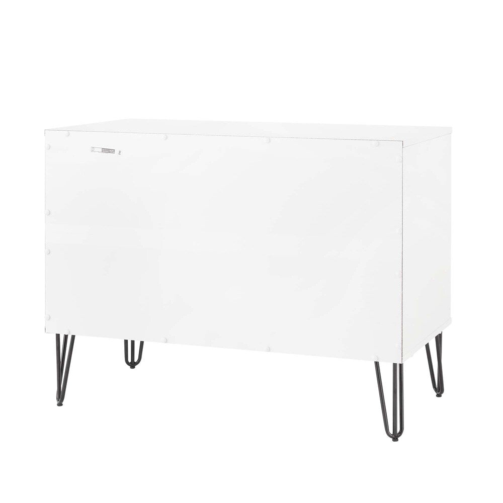 Manhattan Comfort - 2-Piece DUMBO Nightstand and Dresser with 5 Drawers in White and GreyWhite and Rustic Grey - 2-DB02-WG veiw 7