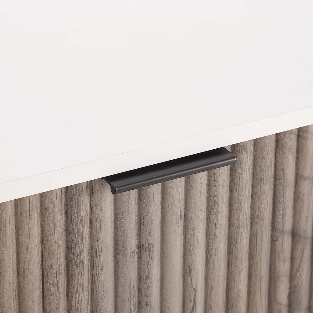 Manhattan Comfort - 2-Piece DUMBO Nightstand and Dresser with 5 Drawers in White and GreyWhite and Rustic Grey - 2-DB02-WG veiw 9