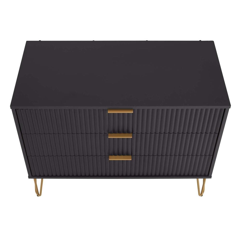 Manhattan Comfort - 2-Piece DUMBO Dresser and 5-Drawer Tall Dresser in Black - 2-DB05-BK veiw 5