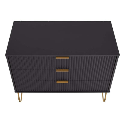 Manhattan Comfort - 2-Piece DUMBO Dresser and 5-Drawer Tall Dresser in Black - 2-DB05-BK veiw 5