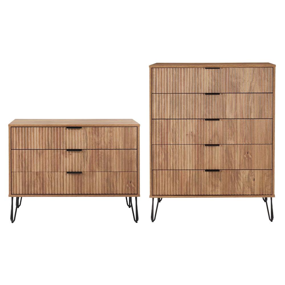 Manhattan Comfort - 2-Piece DUMBO Dresser and 5-Drawer Tall Dresser in Golden Brown - 2-DB05-GB veiw 1