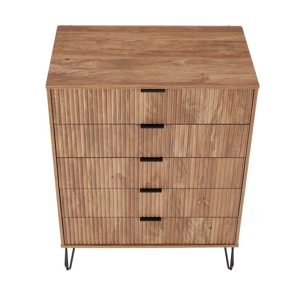 Manhattan Comfort - 2-Piece DUMBO Dresser and 5-Drawer Tall Dresser in Golden Brown - 2-DB05-GB veiw 8