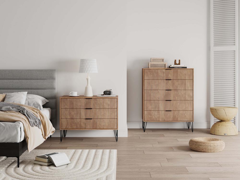 Manhattan Comfort - 2-Piece DUMBO Dresser and 5-Drawer Tall Dresser in Golden Brown - 2-DB05-GB veiw 10