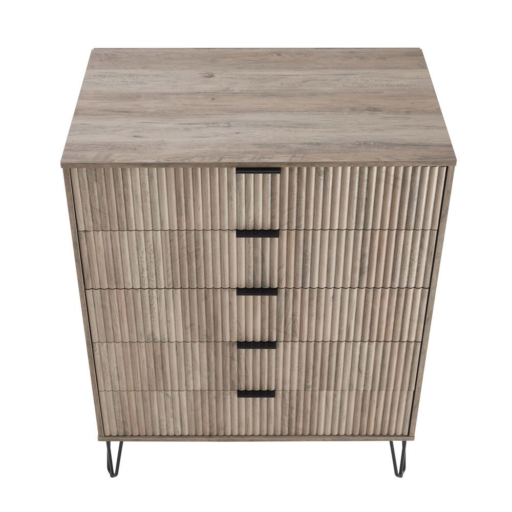 Manhattan Comfort - 2-Piece DUMBO Dresser and 5-Drawer Tall Dresser in GreyRustic Grey - 2-DB05-GY veiw 3