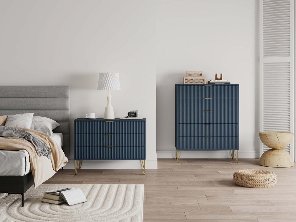 Manhattan Comfort - 2-Piece DUMBO Dresser and 5-Drawer Tall Dresser in Midnight Blue - 2-DB05-MB veiw 10