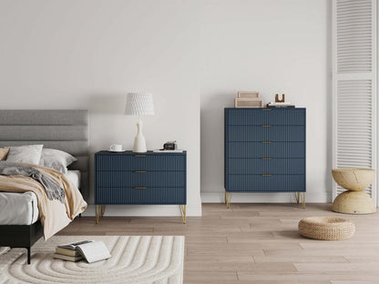 Manhattan Comfort - 2-Piece DUMBO Dresser and 5-Drawer Tall Dresser in Midnight Blue - 2-DB05-MB veiw 10
