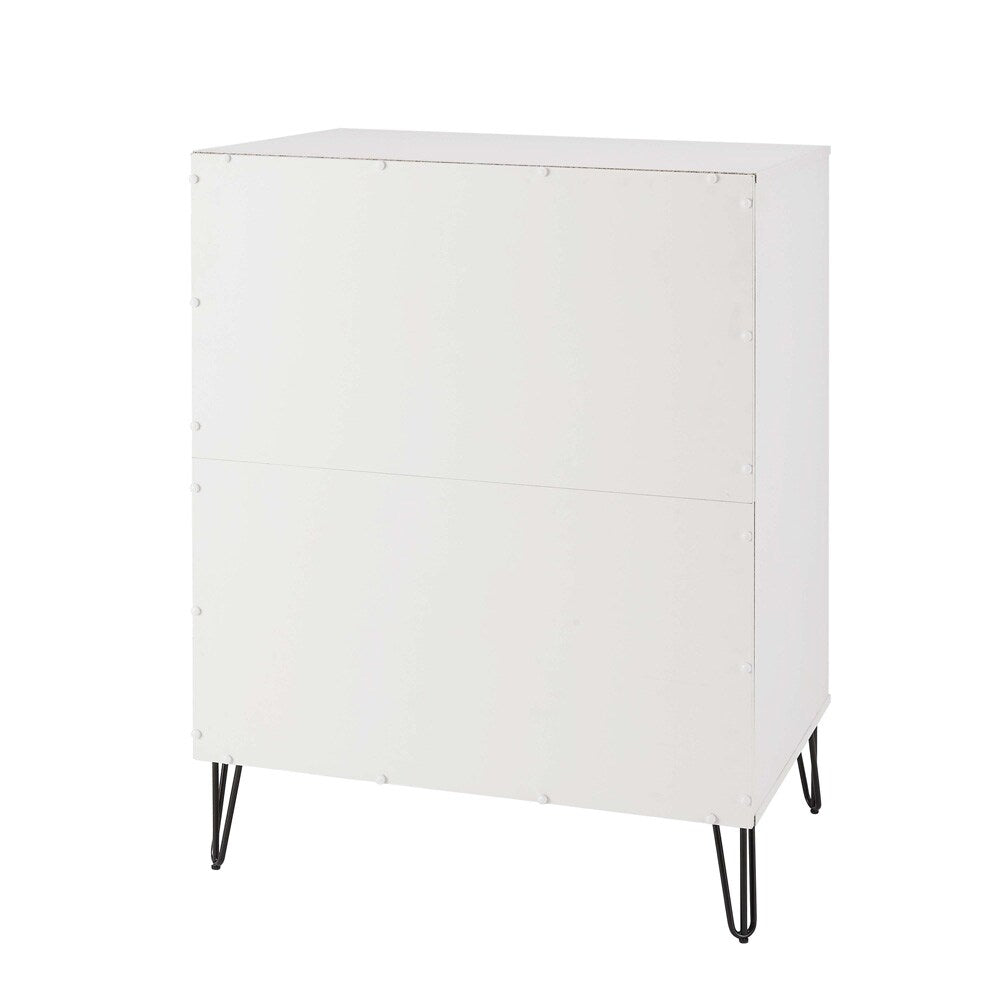 Manhattan Comfort - 2-Piece DUMBO Dresser and 5-Drawer Tall Dresser in White and Grey - 2-DB05-WG veiw 4