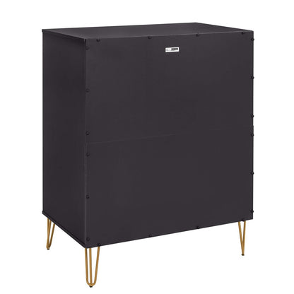 Manhattan Comfort - 3-Piece DUMBO Nightstand, Dresser, and 5-Drawer Tall Dresser in Black - 3-DB09-BK veiw 7