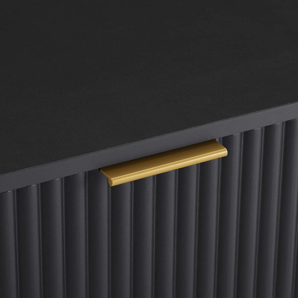 Manhattan Comfort - 3-Piece DUMBO Nightstand, Dresser, and 5-Drawer Tall Dresser in Black - 3-DB09-BK veiw 9