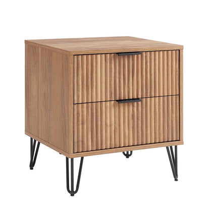 Manhattan Comfort - 3-Piece DUMBO Nightstand, Dresser, and 5-Drawer Tall Dresser in Golden Brown - 3-DB09-GB veiw 3