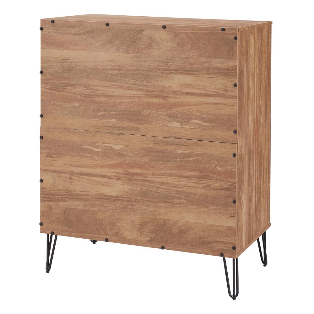 Manhattan Comfort - 3-Piece DUMBO Nightstand, Dresser, and 5-Drawer Tall Dresser in Golden Brown - 3-DB09-GB veiw 7