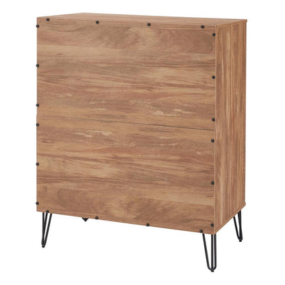 Manhattan Comfort - 3-Piece DUMBO Nightstand, Dresser, and 5-Drawer Tall Dresser in Golden Brown - 3-DB09-GB veiw 7