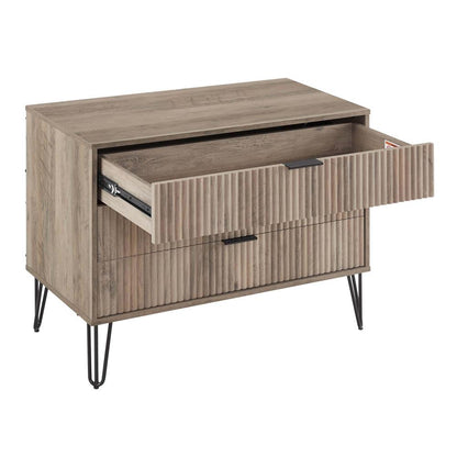 Manhattan Comfort - 3-Piece DUMBO Nightstand, Dresser, and 5-Drawer Tall Dresser in GreyRustic Grey - 3-DB09-GY veiw 6