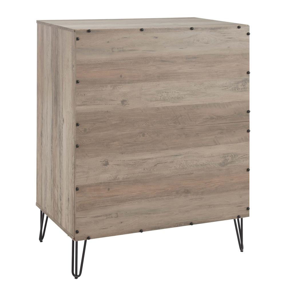 Manhattan Comfort - 3-Piece DUMBO Nightstand, Dresser, and 5-Drawer Tall Dresser in GreyRustic Grey - 3-DB09-GY veiw 7