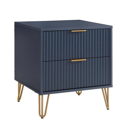 Manhattan Comfort - 3-Piece DUMBO Nightstand, Dresser, and 5-Drawer Tall Dresser in Midnight Blue - 3-DB09-MB veiw 3