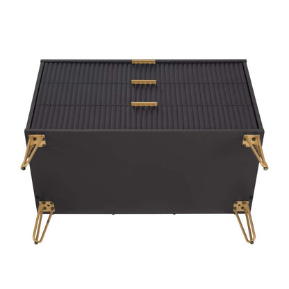 Manhattan Comfort - DUMBO Dresser with 3 Full Extension Drawers in Black - DR001-BK veiw 6