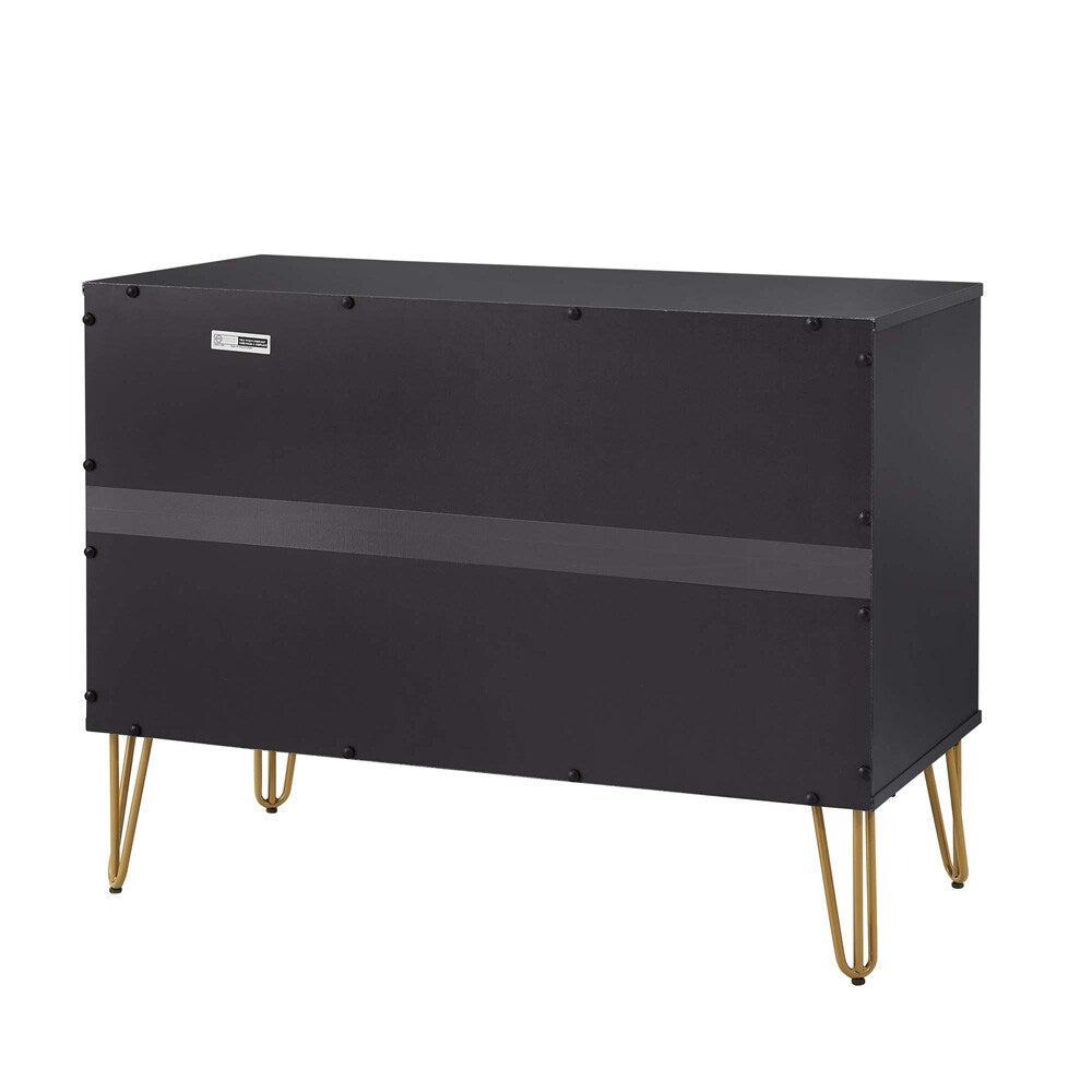 Manhattan Comfort - DUMBO Dresser with 3 Full Extension Drawers in Black - DR001-BK veiw 7