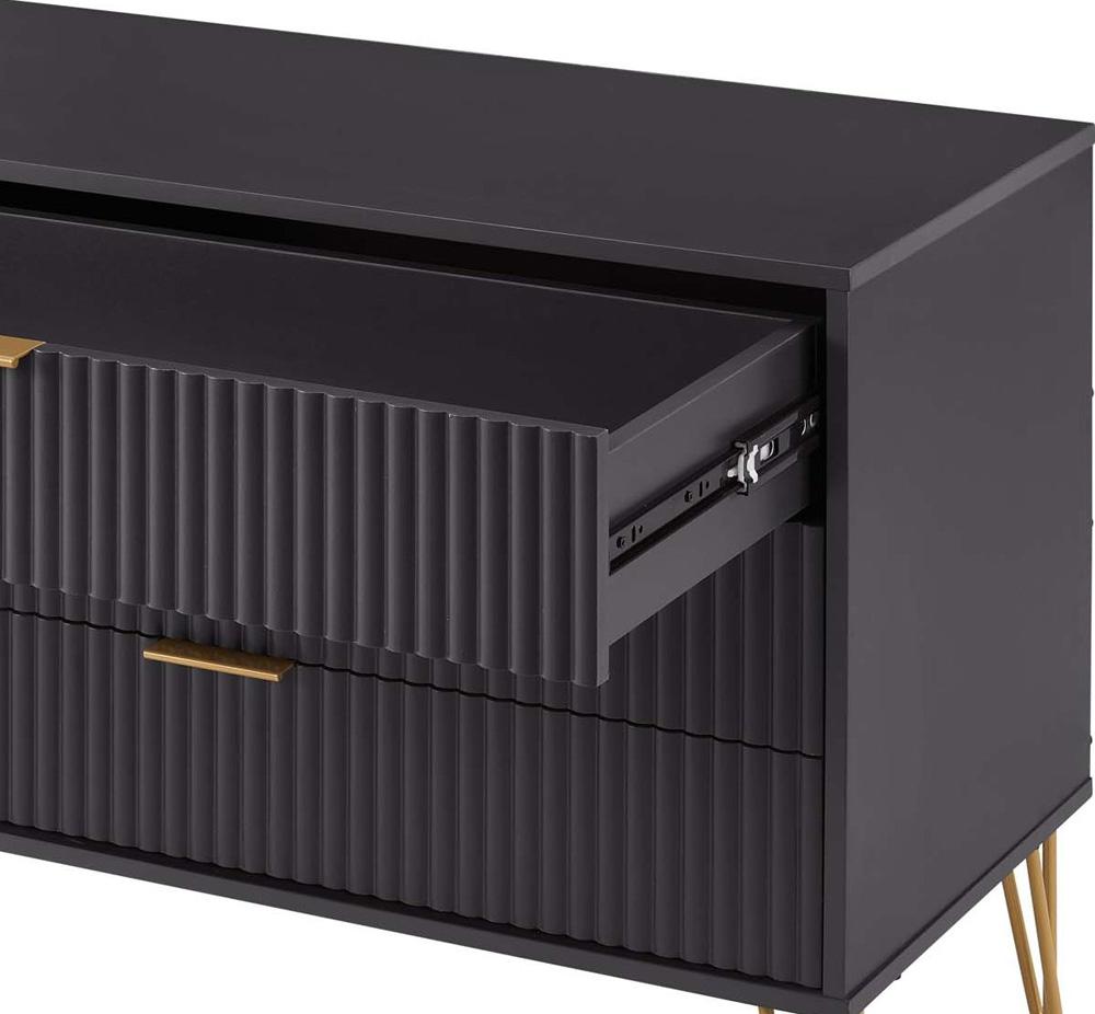 Manhattan Comfort - DUMBO Dresser with 3 Full Extension Drawers in Black - DR001-BK veiw 8