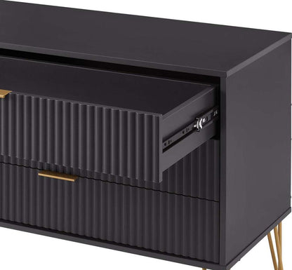 Manhattan Comfort - DUMBO Dresser with 3 Full Extension Drawers in Black - DR001-BK veiw 8