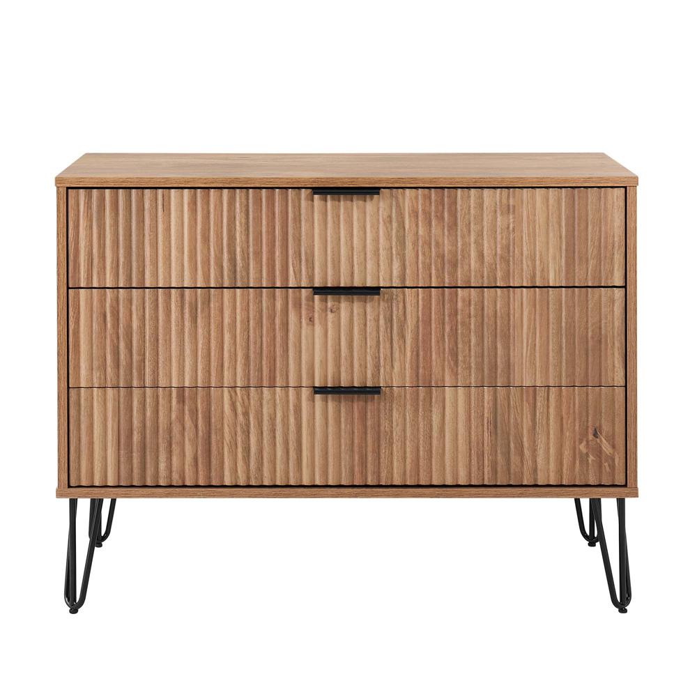 Manhattan Comfort - DUMBO Dresser with 3 Full Extension Drawers in Golden Brown - DR001-GB veiw 1