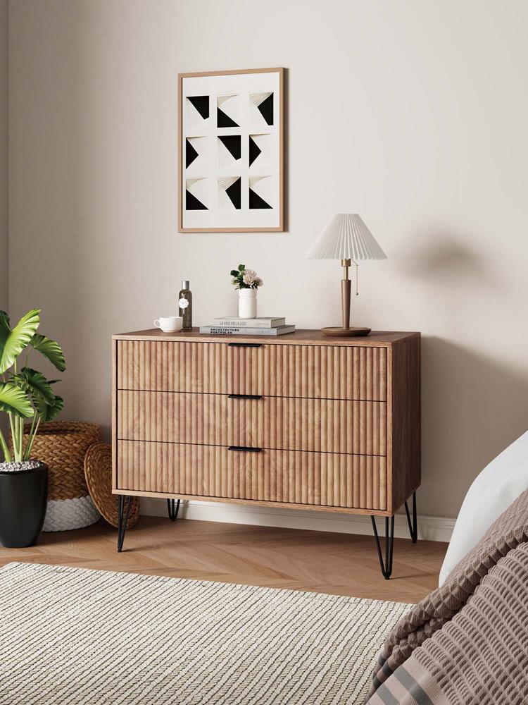 Manhattan Comfort - DUMBO Dresser with 3 Full Extension Drawers in Golden Brown - DR001-GB veiw 10