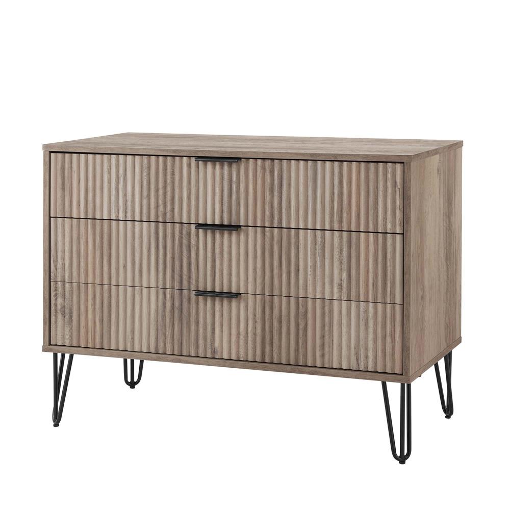 Manhattan Comfort - DUMBO Dresser with 3 Full Extension Drawers in Grey - DR001-GY veiw 2