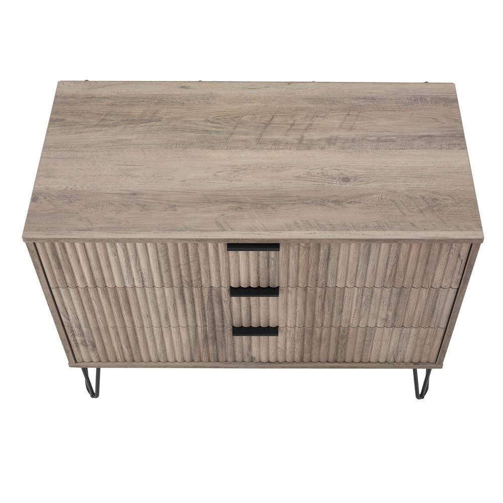 Manhattan Comfort - DUMBO Dresser with 3 Full Extension Drawers in Grey - DR001-GY veiw 3