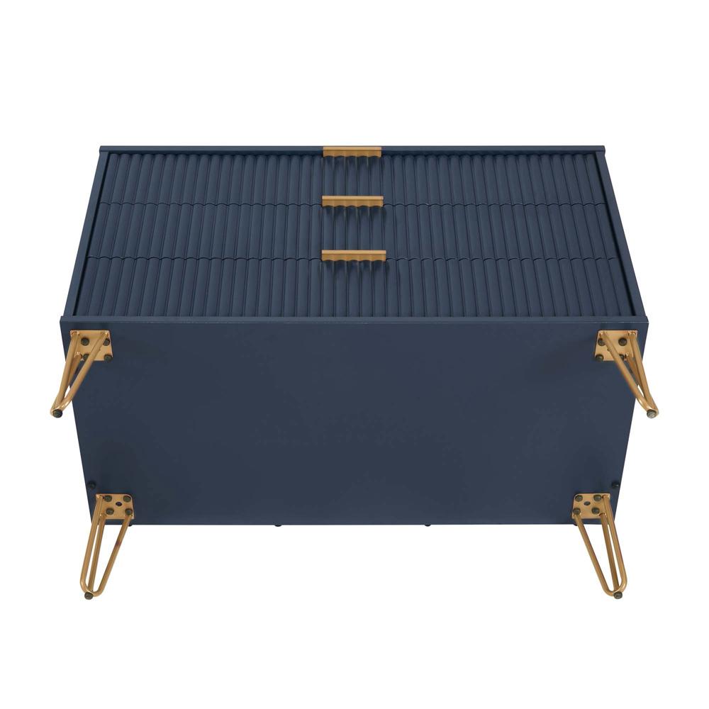 Manhattan Comfort - DUMBO Dresser with 3 Full Extension Drawers in Midnight Blue - DR001-MB veiw 6