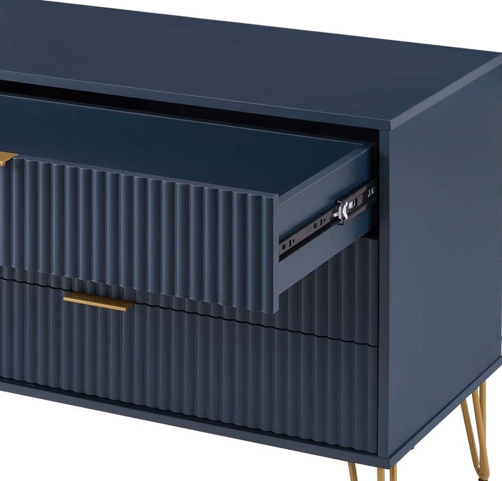 Manhattan Comfort - DUMBO Dresser with 3 Full Extension Drawers in Midnight Blue - DR001-MB veiw 8