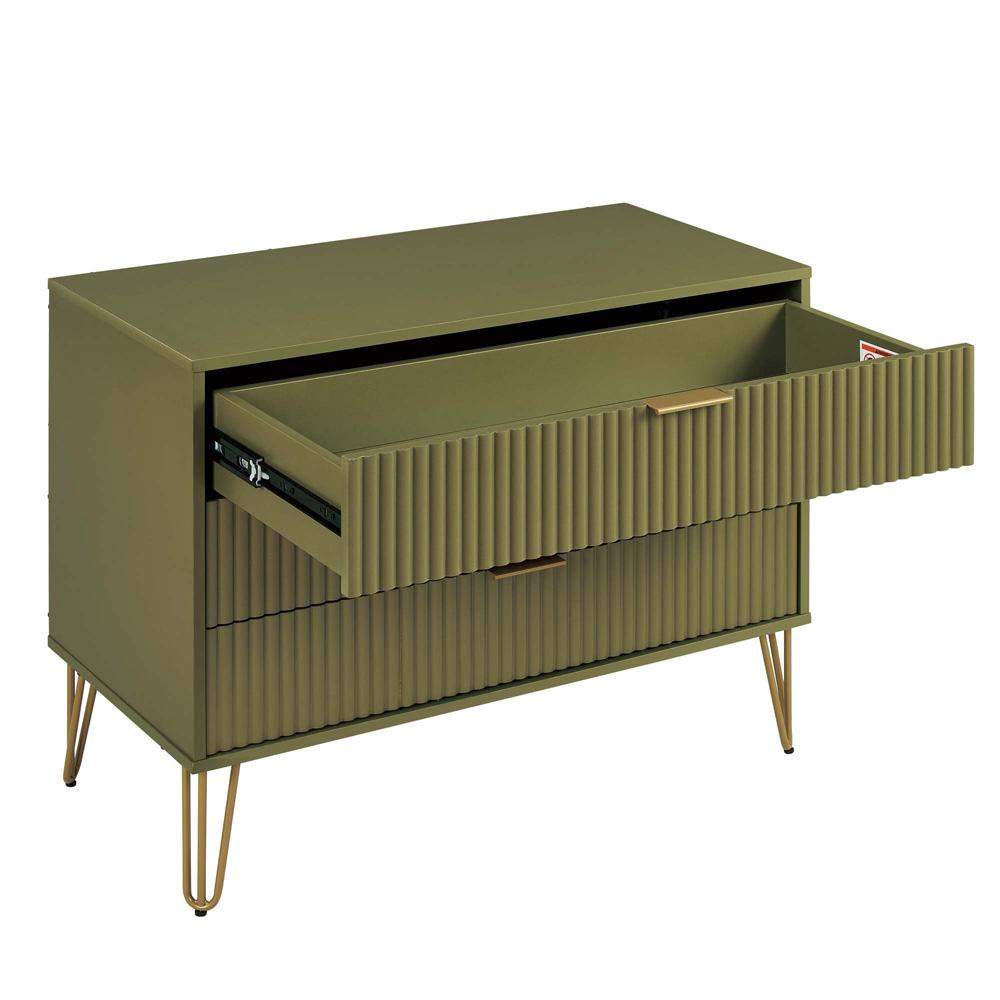 Manhattan Comfort - DUMBO Dresser with 3 Full Extension Drawers in Olive Green - DR001-OG veiw 4