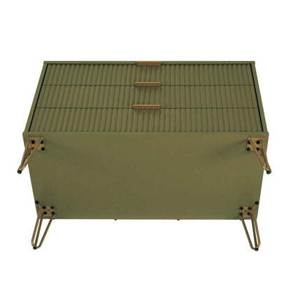 Manhattan Comfort - DUMBO Dresser with 3 Full Extension Drawers in Olive Green - DR001-OG veiw 6