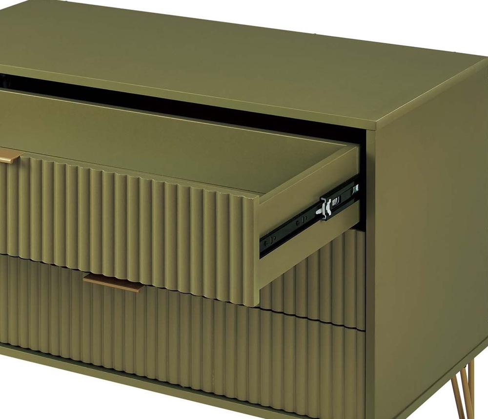 Manhattan Comfort - DUMBO Dresser with 3 Full Extension Drawers in Olive Green - DR001-OG veiw 8