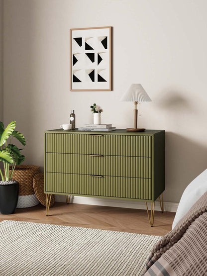 Manhattan Comfort - DUMBO Dresser with 3 Full Extension Drawers in Olive Green - DR001-OG veiw 10