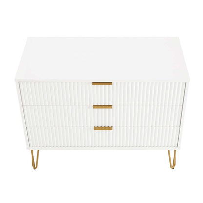 Manhattan Comfort - DUMBO Dresser with 3 Full Extension Drawers in White - DR001-WH veiw 3