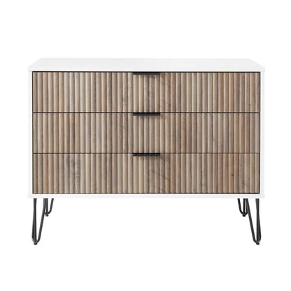 Manhattan Comfort - DUMBO Dresser with 3 Full Extension Drawers in White and Grey - DR001-WG veiw 1