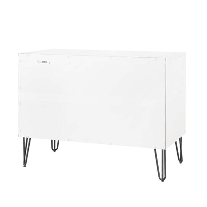 Manhattan Comfort - DUMBO Dresser with 3 Full Extension Drawers in White and Grey - DR001-WG veiw 7
