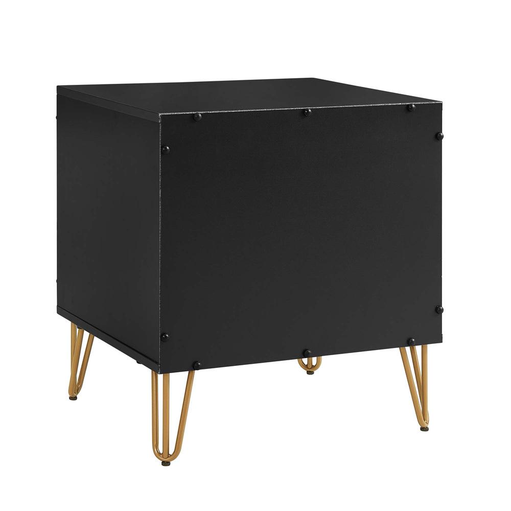 Manhattan Comfort - DUMBO Nightstand with 2 Full Extension Drawers in Black - Set of 2 - 2-NS001-BK veiw 7