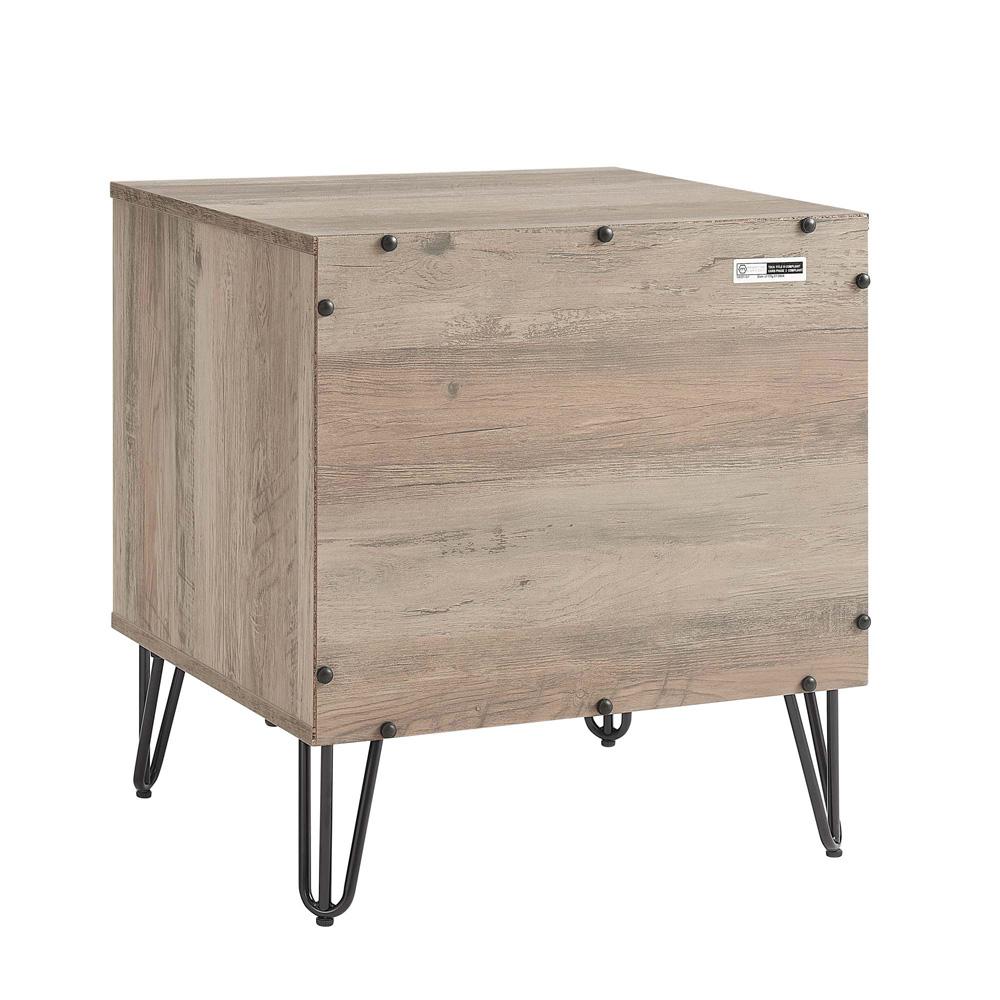 Manhattan Comfort - DUMBO Nightstand with 2 Full Extension Drawers in Rustic Grey - Set of 2 - 2-NS001-GY veiw 7