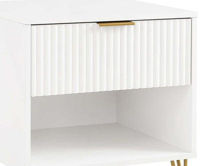 Manhattan Comfort - DUMBO Nightstand with 2 Full Extension Drawers in White - Set of 2 - 2-NS001-WH veiw 8