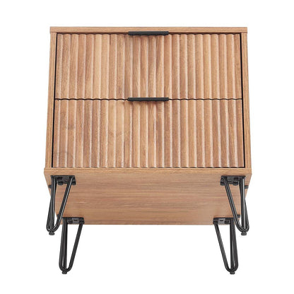 Manhattan Comfort - DUMBO Nightstand with 4 Full Extension Drawers in Golden Brown - Set of 2 - 2-NS002-GB veiw 5