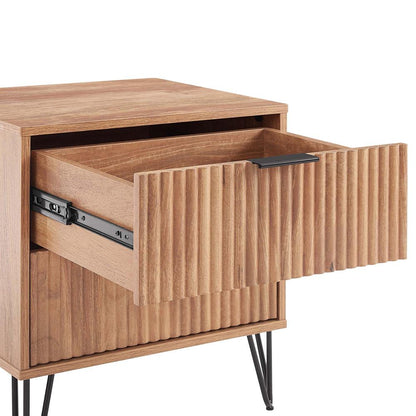 Manhattan Comfort - DUMBO Nightstand with 4 Full Extension Drawers in Golden Brown - Set of 2 - 2-NS002-GB veiw 6